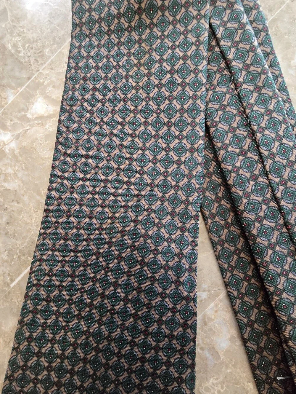 Vintage Guy Laroche Green Pattern Tie